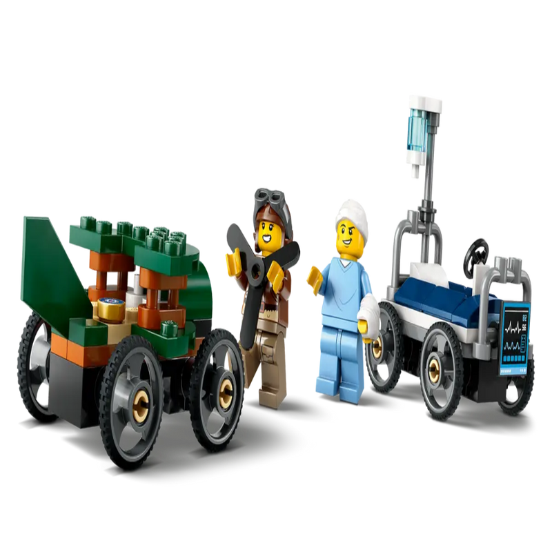 Lego 60459 City Airplane Vs. Hospital Bed Race Car Pack (70 Pieces)
