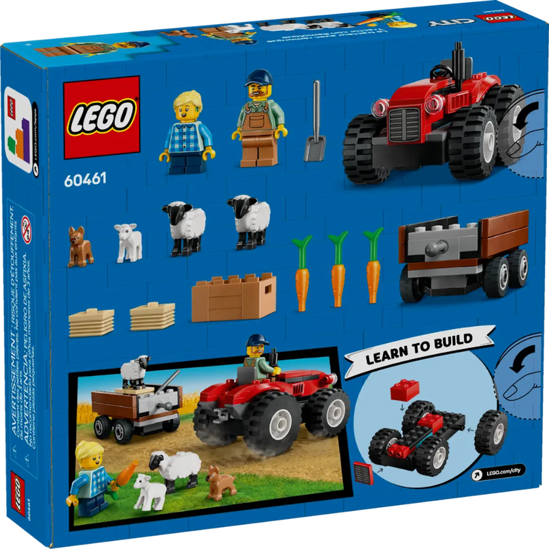 Lego 60461 City Red Farm Tractor With Trailer & Sheep (116 Pieces)
