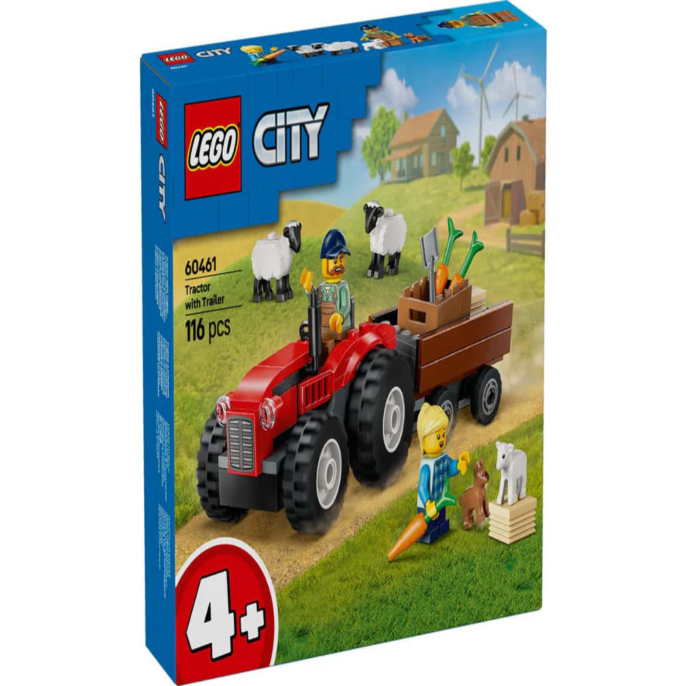 Lego 60461 City Red Farm Tractor With Trailer & Sheep (116 Pieces)
