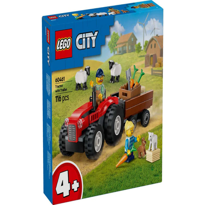 Lego 60461 City Red Farm Tractor With Trailer & Sheep (116 Pieces)-Construction-LEGO-Toycra