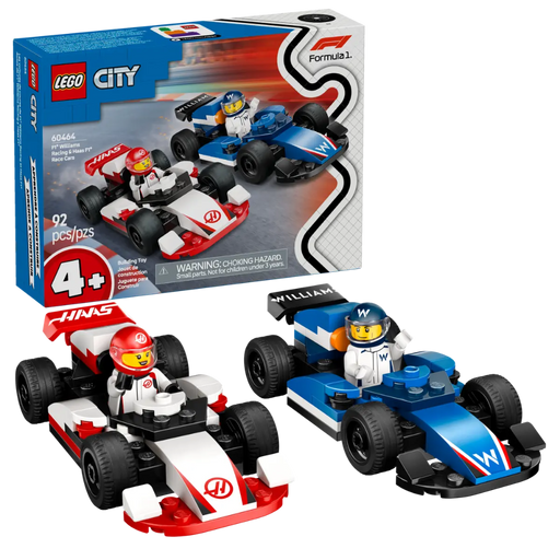 Lego 60464 City F1 Williams Racing & Haas F1 Race Cars (92 Pieces)-Construction-LEGO-Toycra