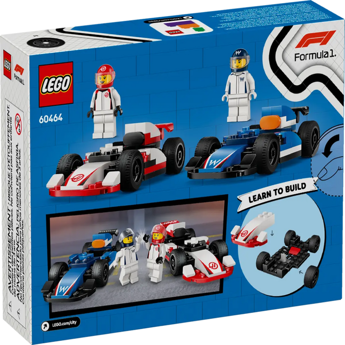 Lego 60464 City F1 Williams Racing & Haas F1 Race Cars (92 Pieces)-Construction-LEGO-Toycra