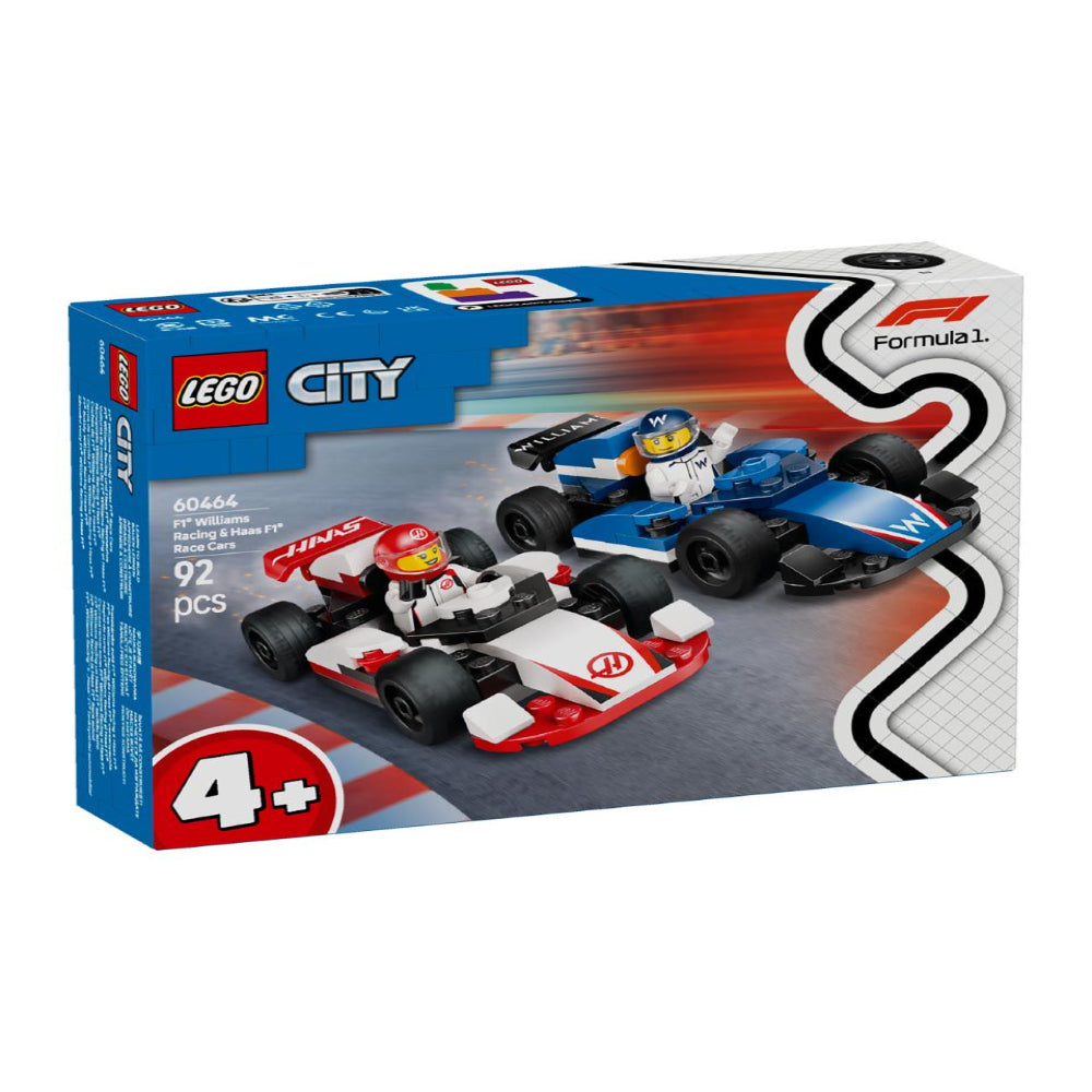 Lego 60464 City F1 Williams Racing & Haas F1 Race Cars (92 Pieces)