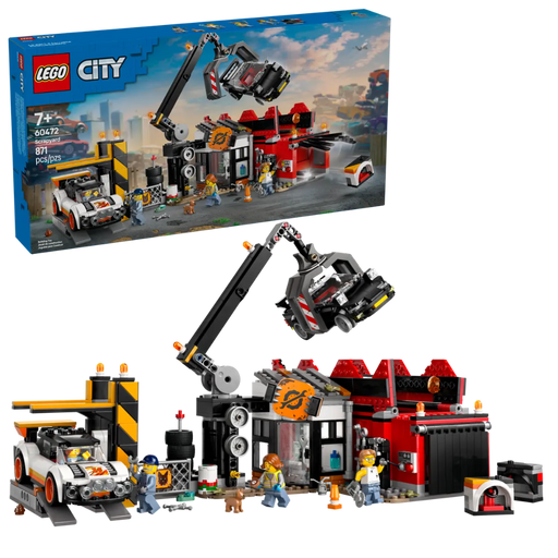 Lego 60472 City Scrapyard with Cars (871 Pieces)-Construction-LEGO-Toycra