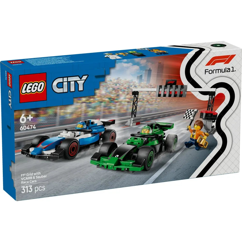Lego 60474 City F1 Grid With VCARB & Sauber Race Cars (313 Pieces)