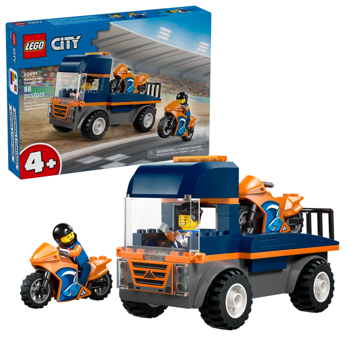 Lego 60491 City Motorcycle Transporter (88 Pieces)-Construction-LEGO-Toycra