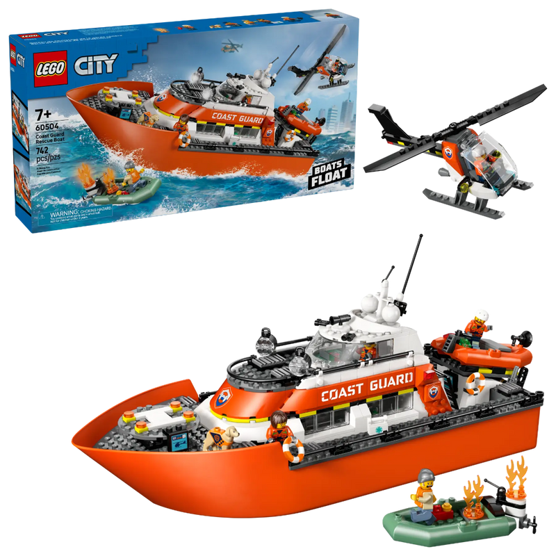 Lego 60504 City Coast Guard Rescue Boat & Helicopter (742 Pieces)
