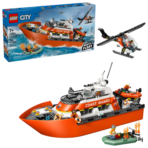 Lego 60504 City Coast Guard Rescue Boat & Helicopter (742 Pieces)-Construction-LEGO-Toycra