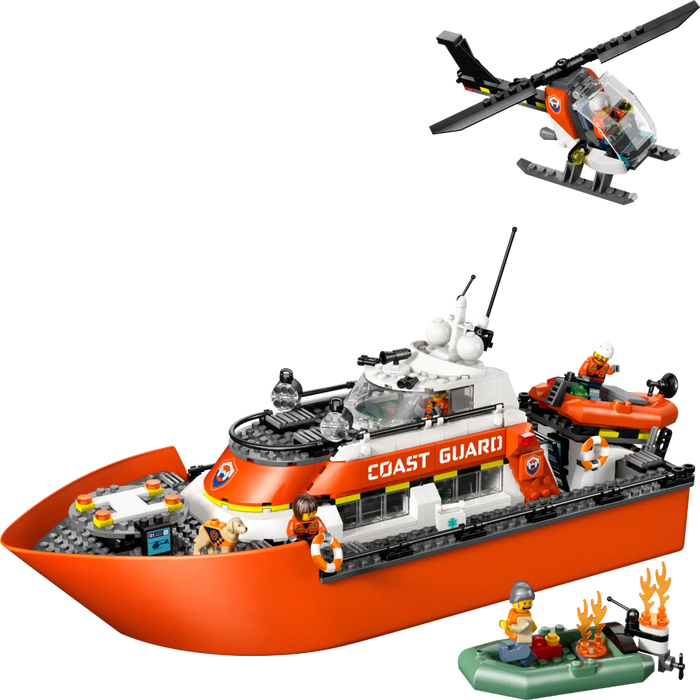Lego 60504 City Coast Guard Rescue Boat & Helicopter (742 Pieces)-Construction-LEGO-Toycra