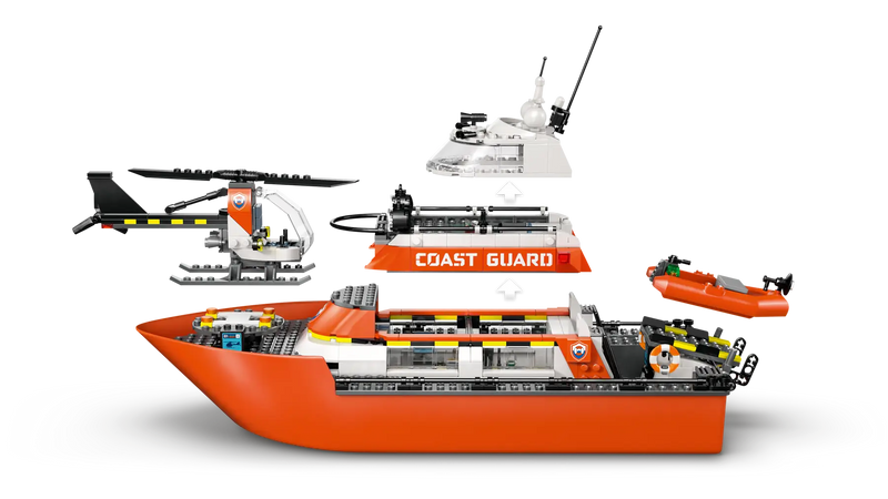 Lego 60504 City Coast Guard Rescue Boat & Helicopter (742 Pieces)