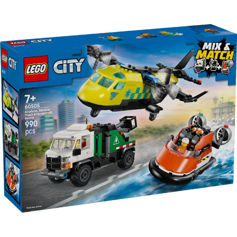 Lego 60505 City Airplane, Service Truck & Hovercraft Remix (990 Pieces)