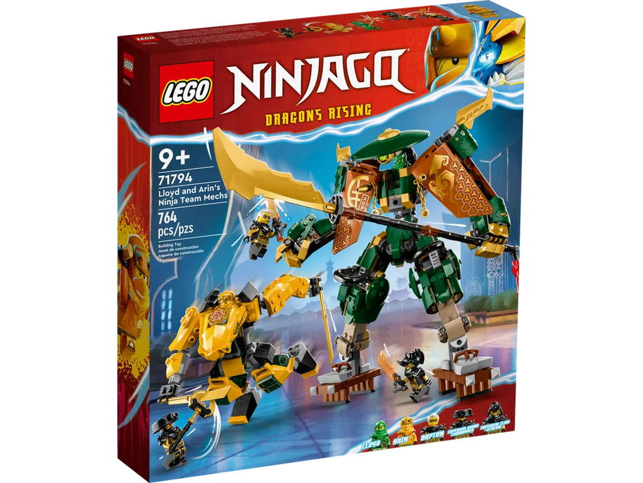 LEGO NINJAGO Lloyd and Arin’s Ninja Team Mechs 71794 Building Toy Set (764 Pieces)