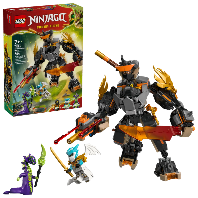 Lego 71854 Ninjago Cole's Mission Mech & Dragon Zane (364 Pieces)
