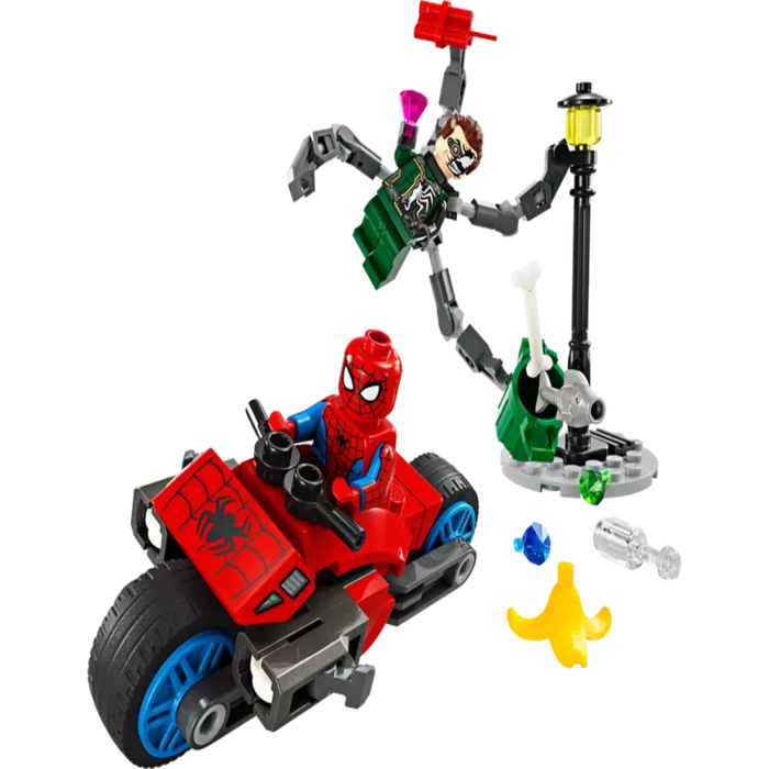 Lego 76275 Marvel Motorcycle Chase : Spider - Man vs. Doc Ock - 77 Pieces-Construction-LEGO-Toycra