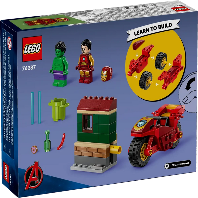 Lego 76287 Marvel Iron Man With Bike And The Hulk (68 Pieces)
