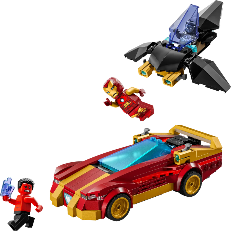 Lego 76310 Super Heroes Marvel Iron Man Car & Black Panther Vs. Red Hulk (295 Pieces)