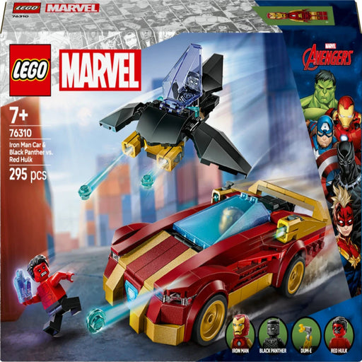 Lego 76310 Super Heroes Marvel Iron Man Car Black Panther Red Hulk (295 Pieces)