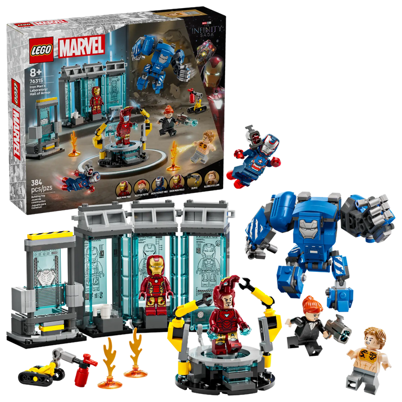 Lego 76315 Super Heroes Marvel Iron Man's Laboratory: Hall of Armor (384Pieces)