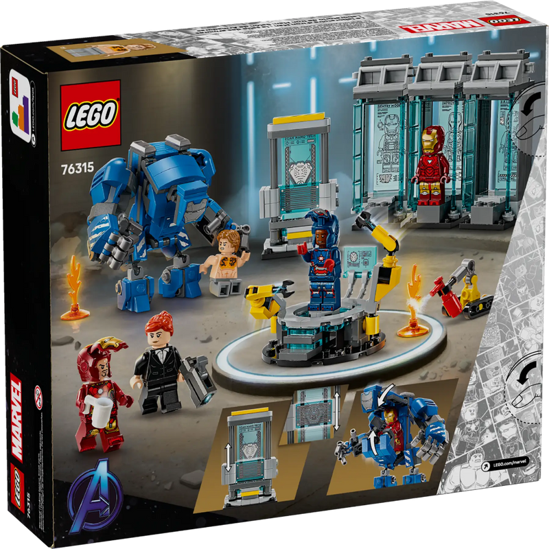 Lego 76315 Super Heroes Marvel Iron Man's Laboratory: Hall of Armor (384Pieces)