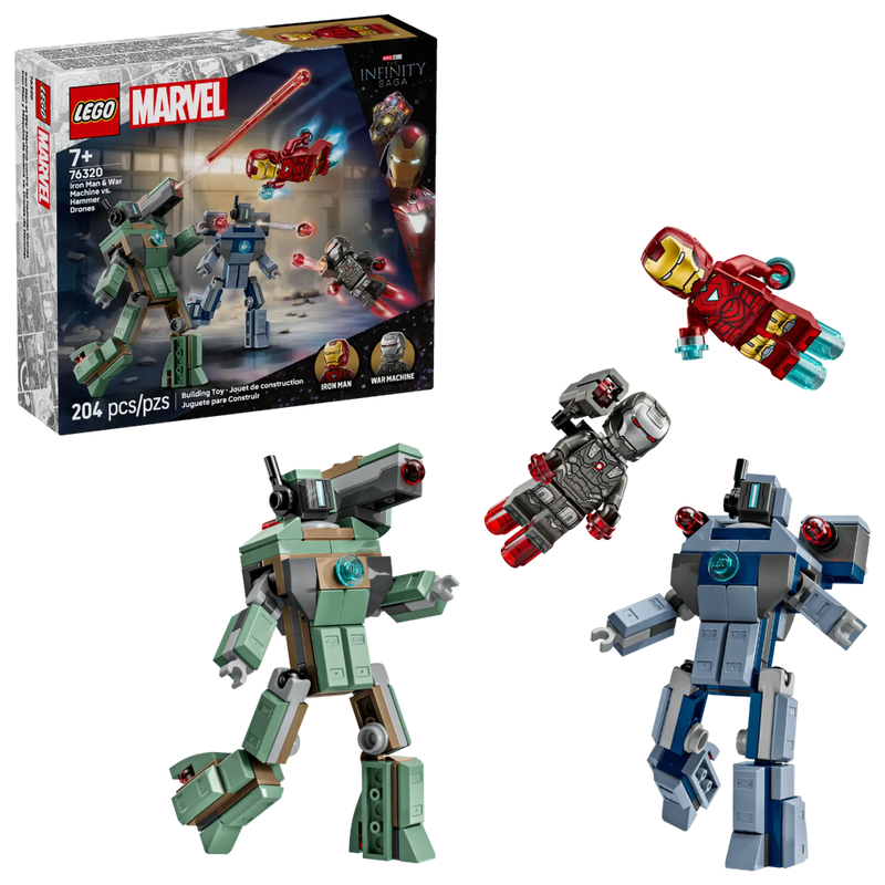 Lego 76320 Super Heroes Marvel Iron Man & War Machine vs. Hammer Drones (204 Pieces)