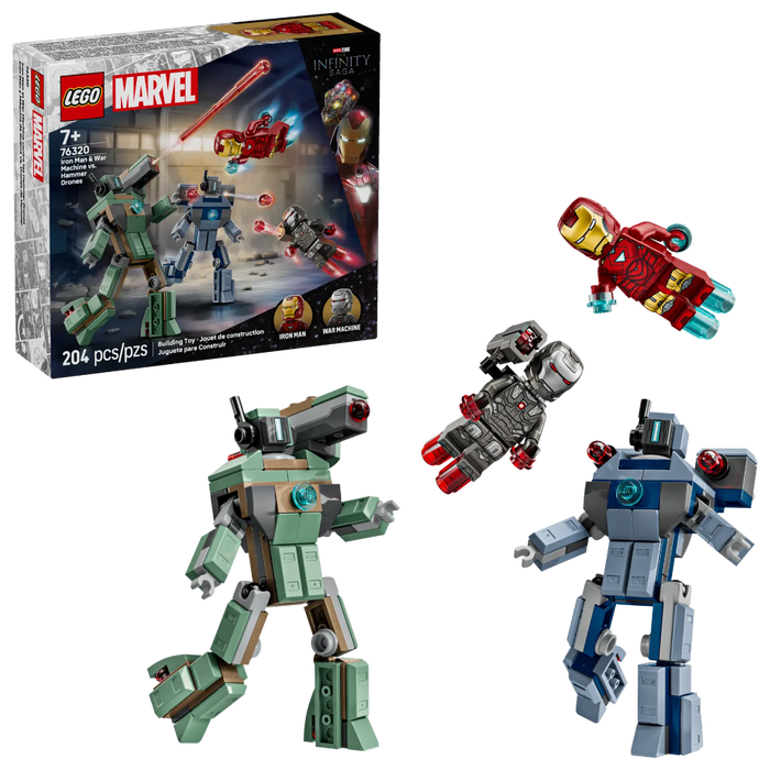 Lego 76320 Super Heroes Marvel Iron Man & War Machine vs. Hammer Drones (204 Pieces)-Construction-LEGO-Toycra