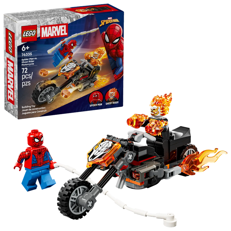 Lego 76335 Super Heroes Marvel Spider-Man Vs. Ghost Rider Motorcycle (72 Pieces)