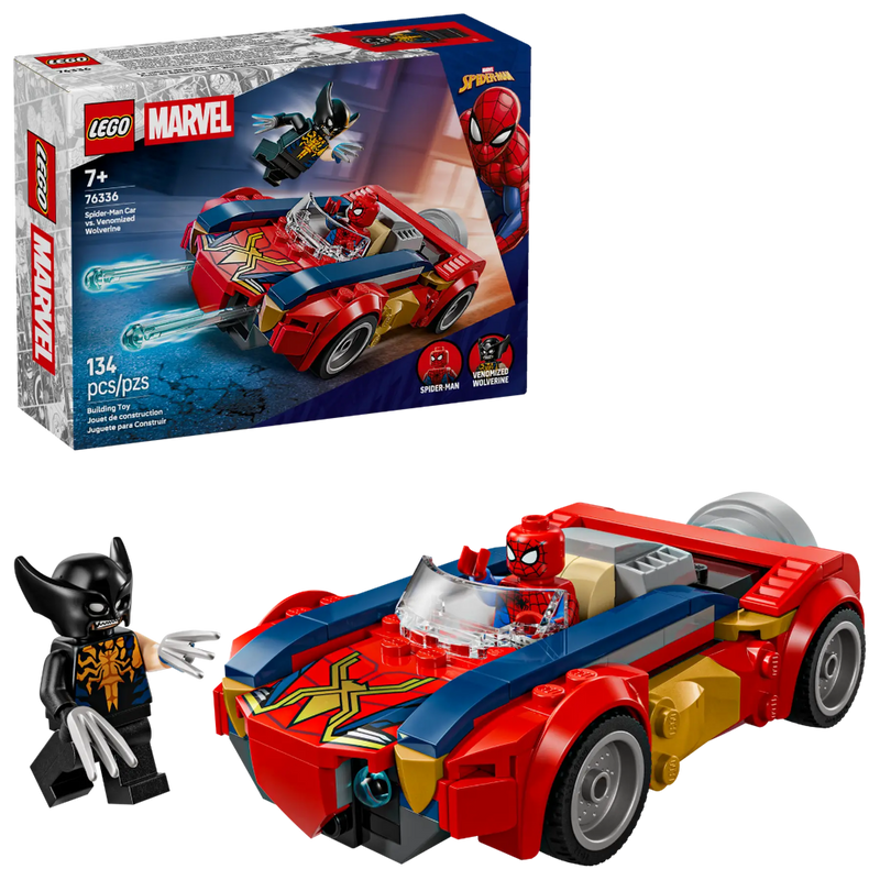 Lego 76336 Super Heroes Marvel Spider-Man Car Vs. Venomized Wolverine (134 Pieces)