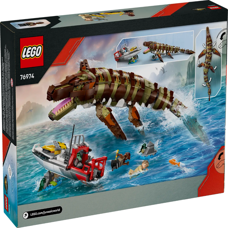 Lego 76974 Jurassic World Brick-Built Mosasaurus Boat Mission (858 Pieces)