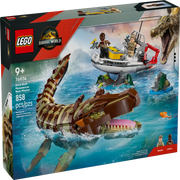 Lego 76974 Jurassic World Brick-Built Mosasaurus Boat Mission (858 Pieces)
