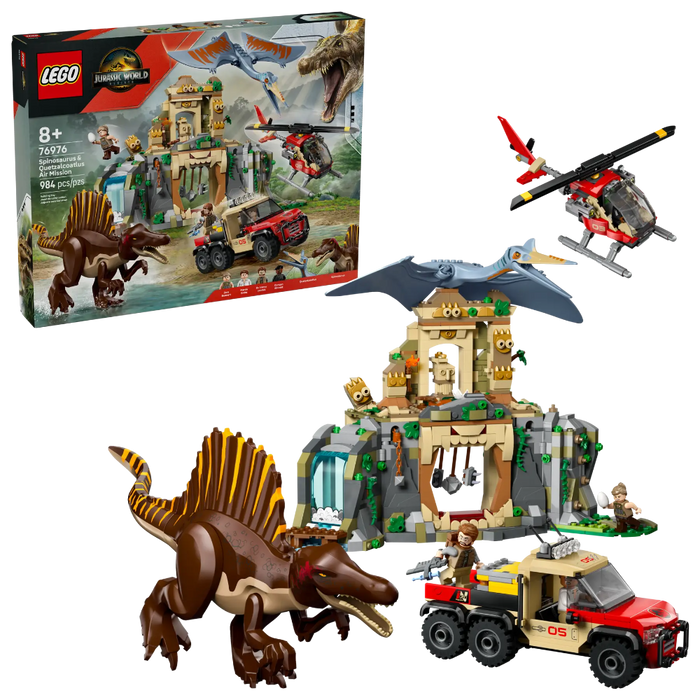 Lego 76976 Jurassic World Spinosaurus & Quetzalcoatlus Air Mission (984 Pieces)-Construction-LEGO-Toycra