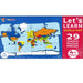 Let's Learn World Map - 29 Shaped Puzzle Pieces-Activity Books-Pegasus-Toycra