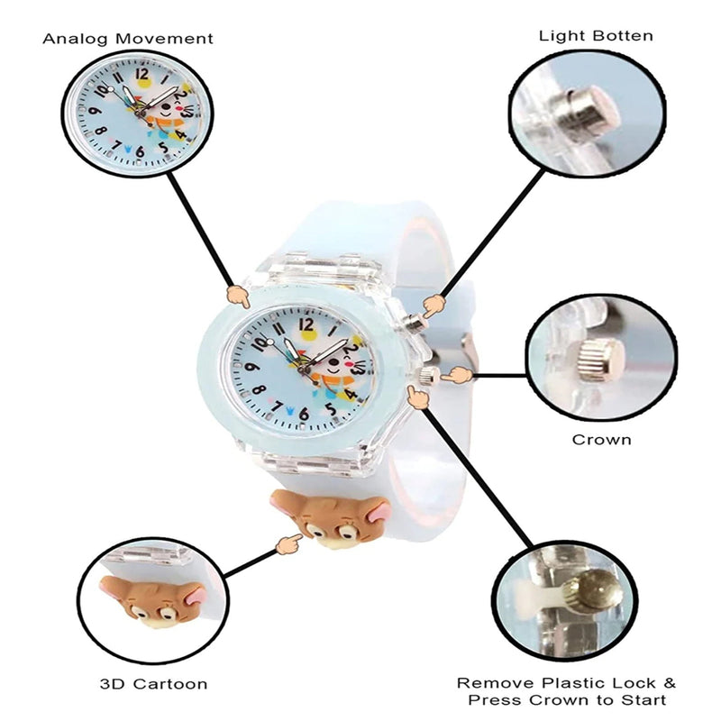 Spiky 7 Multicolor LED Lights Analog Watch For Boys & Girls