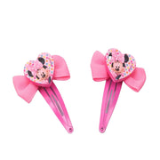 Lil Diva Minnie Mouse Clips Pink Pack Of 2