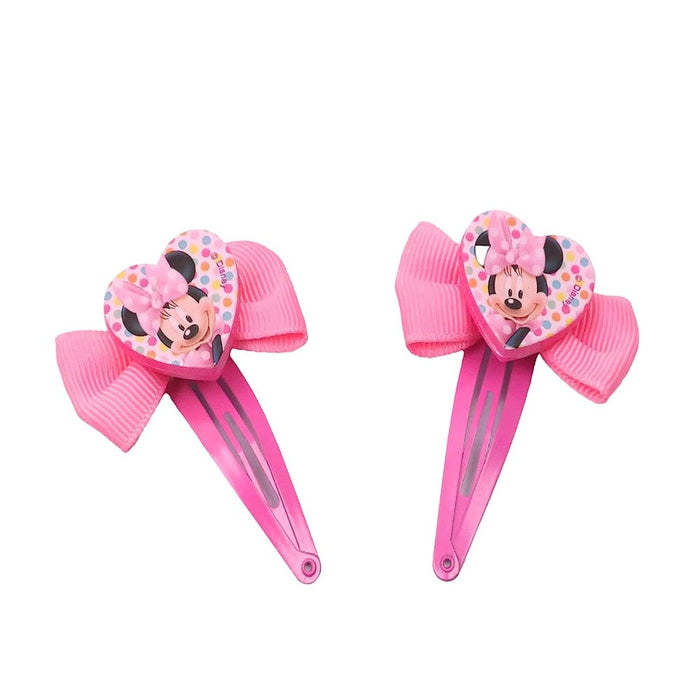 Lil Diva Minnie Mouse Clips Pink Pack Of 2-Fashion accessory-Lil Diva-Toycra