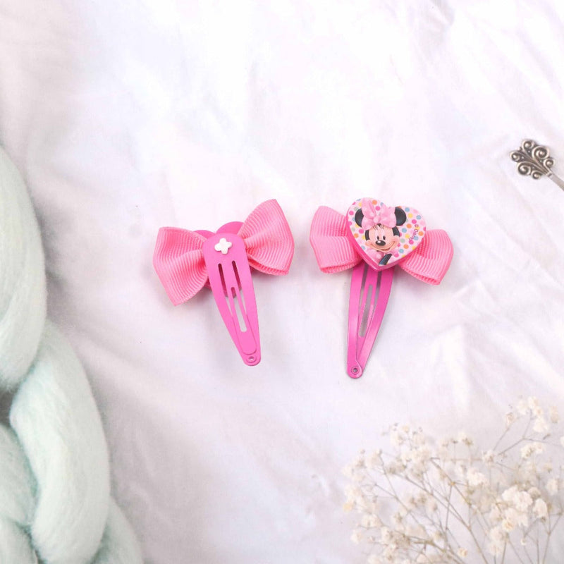 Lil Diva Minnie Mouse Clips Pink Pack Of 2