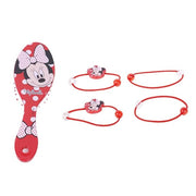 Li'l Diva Minnie Mouse Hair Brush Set -1 Hair Brush And 4 Rubber Bands