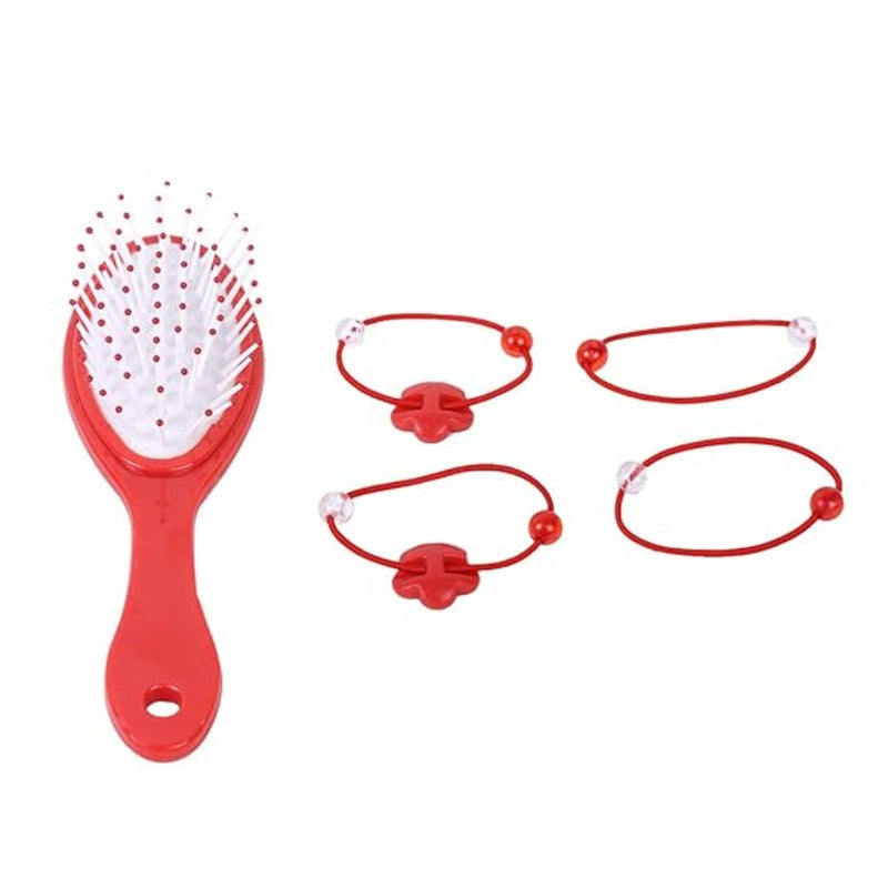 Li'l Diva Minnie Mouse Hair Brush Set -1 Hair Brush And 4 Rubber Bands