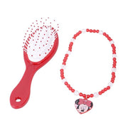Lil Diva Minnie Mouse Hair Brush With Necklace White