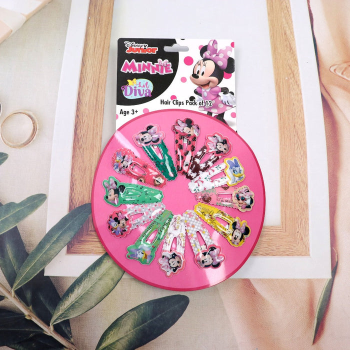 Lil Diva Minnie Mouse Hair Clips Pack Of 12-Fashion accessory-Li'l Diva-Toycra