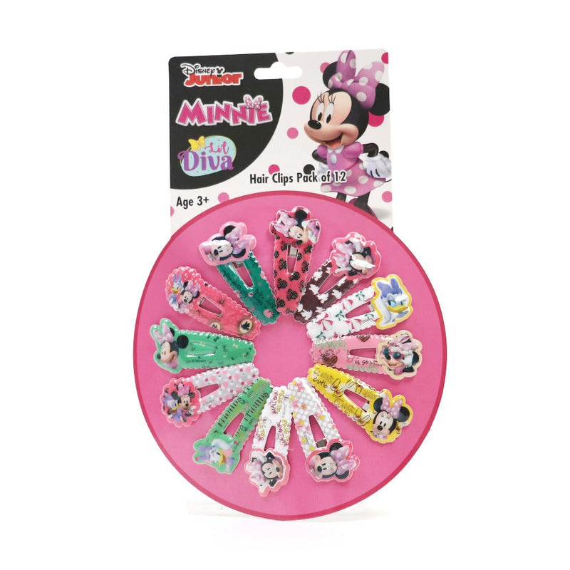 Lil Diva Minnie Mouse Hair Clips Pack Of 12