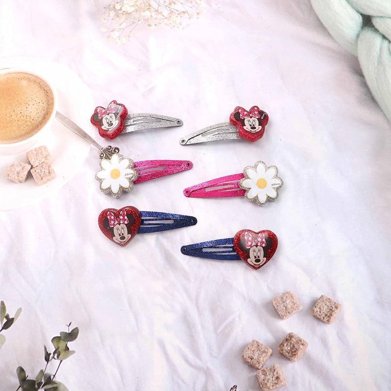 Lil Diva Minnie Mouse Hair Clips Pack Of 6