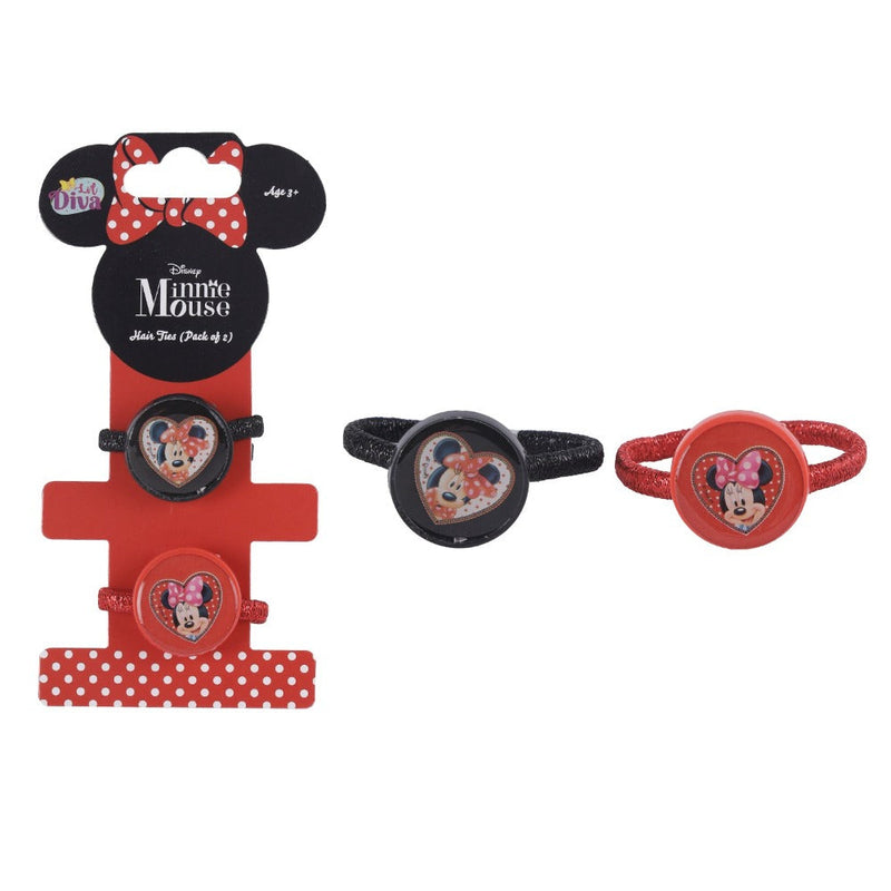 Lil Diva Minnie Mouse Hair Ties Pack Of 2