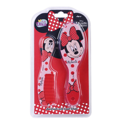 Lil Diva Minnie Mouse Hairbrush With Comb-Fashion accessory-Lil Diva-Toycra