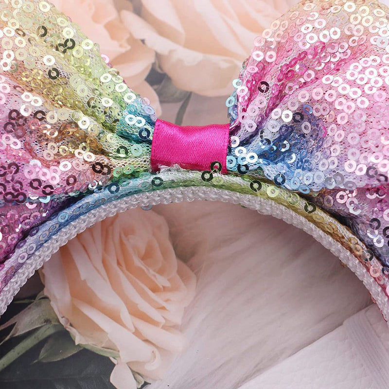 Li'l Diva Minnie Mouse Multicolored Headband With A Sequined Bow