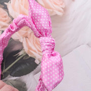 Li'l Diva Minnie Mouse Pink And White Polka Dot Headband With Chiffon Bow