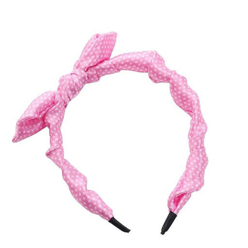 Li'l Diva Minnie Mouse Pink And White Polka Dot Headband With Chiffon Bow-Fashion accessory-Li'l Diva-Toycra