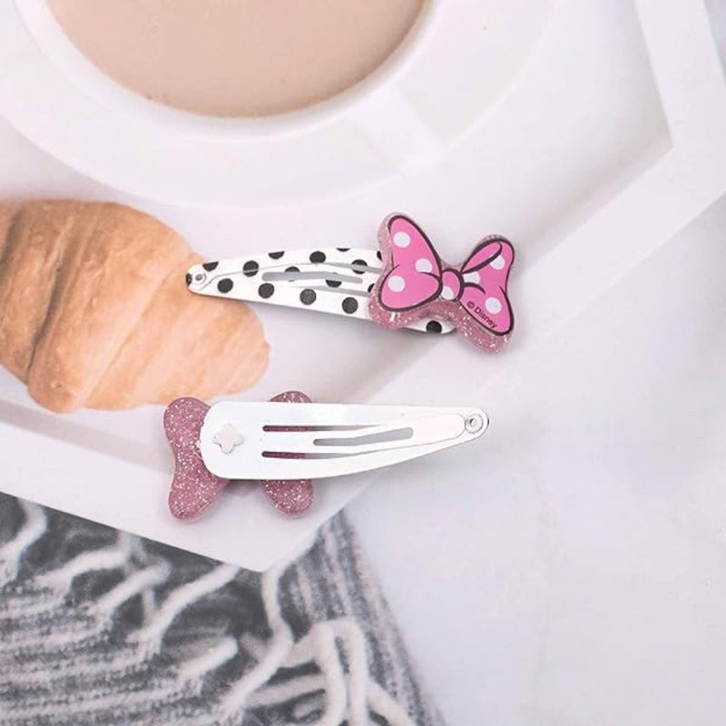 Li'l Diva Minnie Mouse Polka Dor Hair Clips Set Of 2