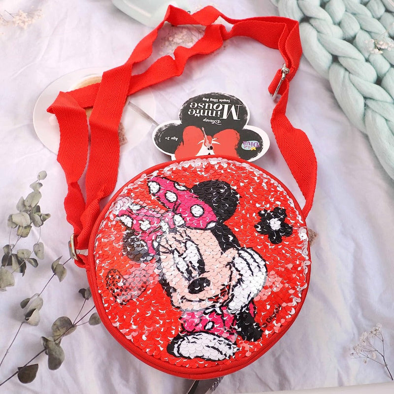 Lil Diva Minnie Mouse Sequin Sling Bag Red