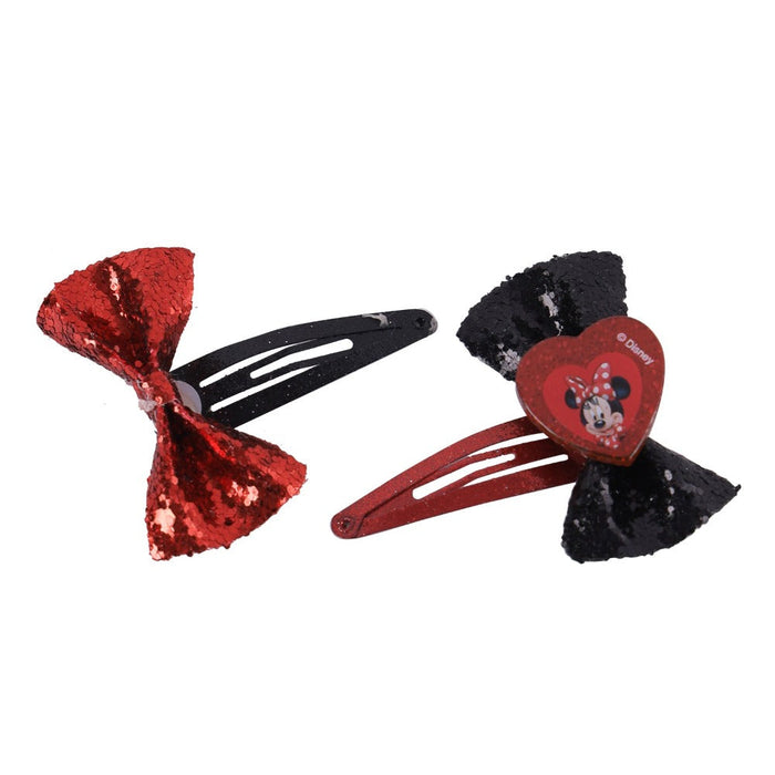 Li'l Diva Minnie Mouse Snap Hair Clips With Bow Pack Of 2-Fashion accessory-Li'l Diva-Toycra