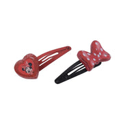 Lil Diva Minnie Mouse Snap Hair Clips With Charms Pack Of 2